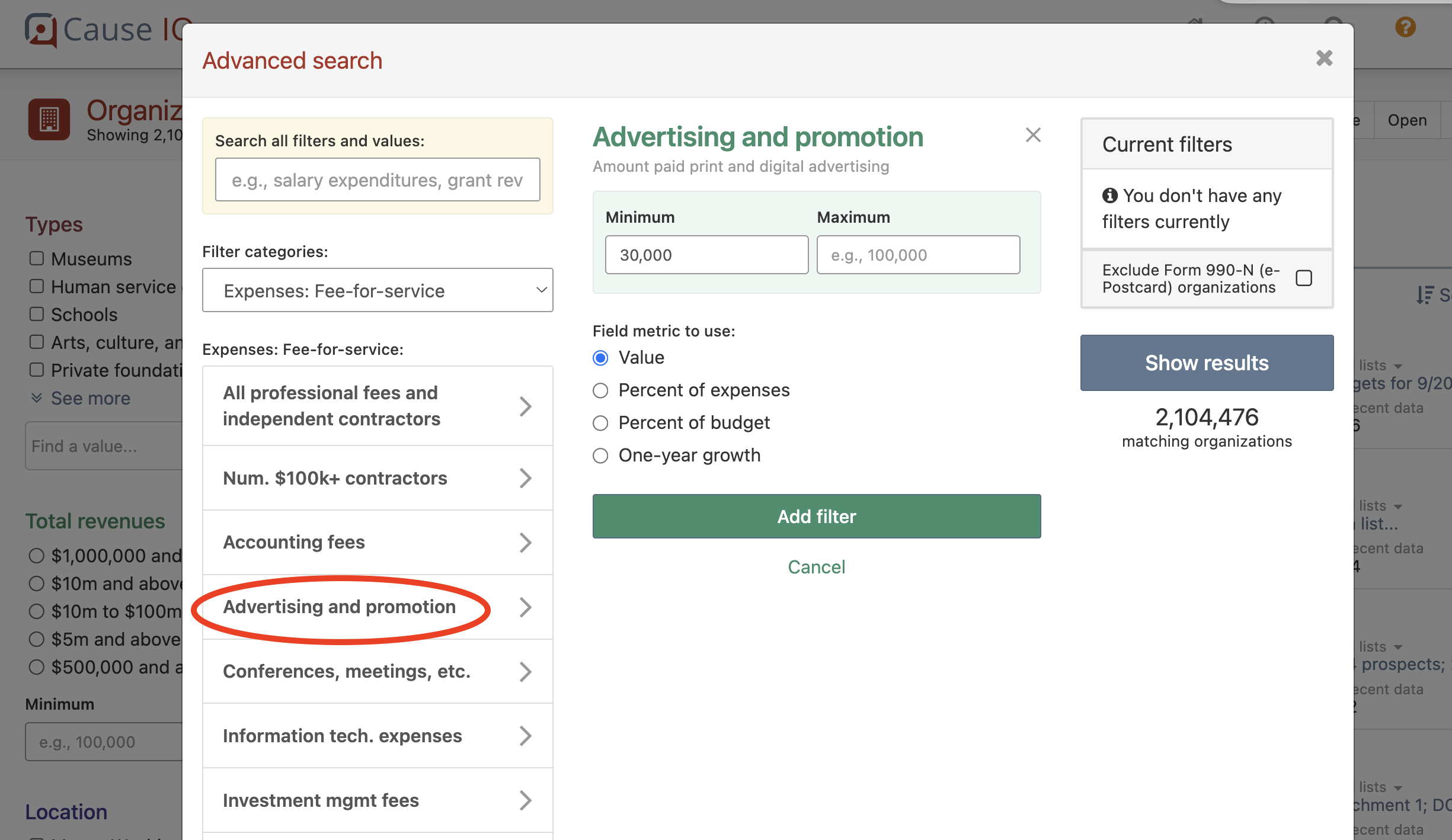 Advertising and promotion filter