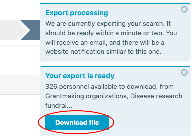 Export in process and download file button.png