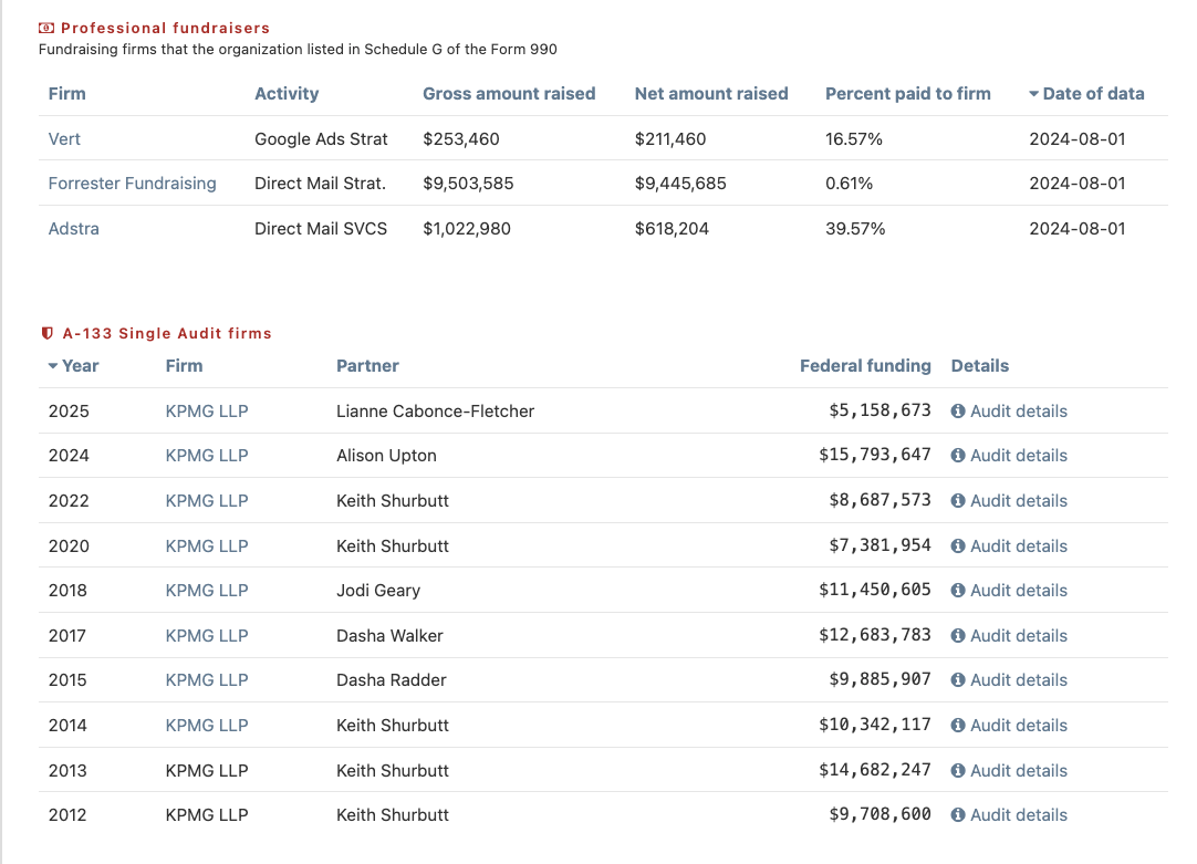 Professional fundraisers and A-133 Single Audit firms