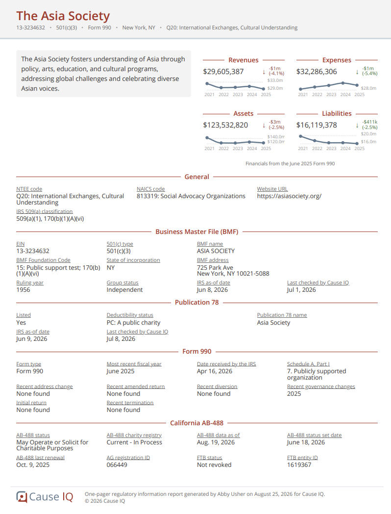 Regulatory PDF example - full report
